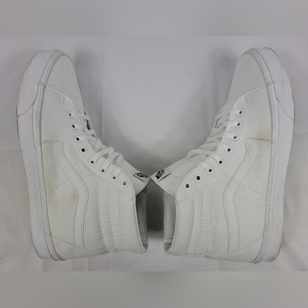 Vans Off The Wall High Top Shoes Mens Size 13 All White Lace Up Sneakers 721356 - Picture 10 of 12